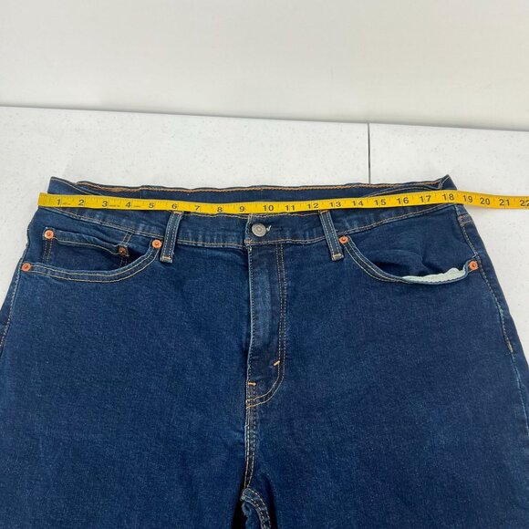 Levi's Men 505 Regular Fit Jeans 38 Dark Wash Stretch Denim Zip Fly - Picture 9 of 12